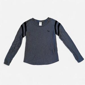 PINK Victoria's Secret Gray Long Sleeve Tee Classic Crew Neck